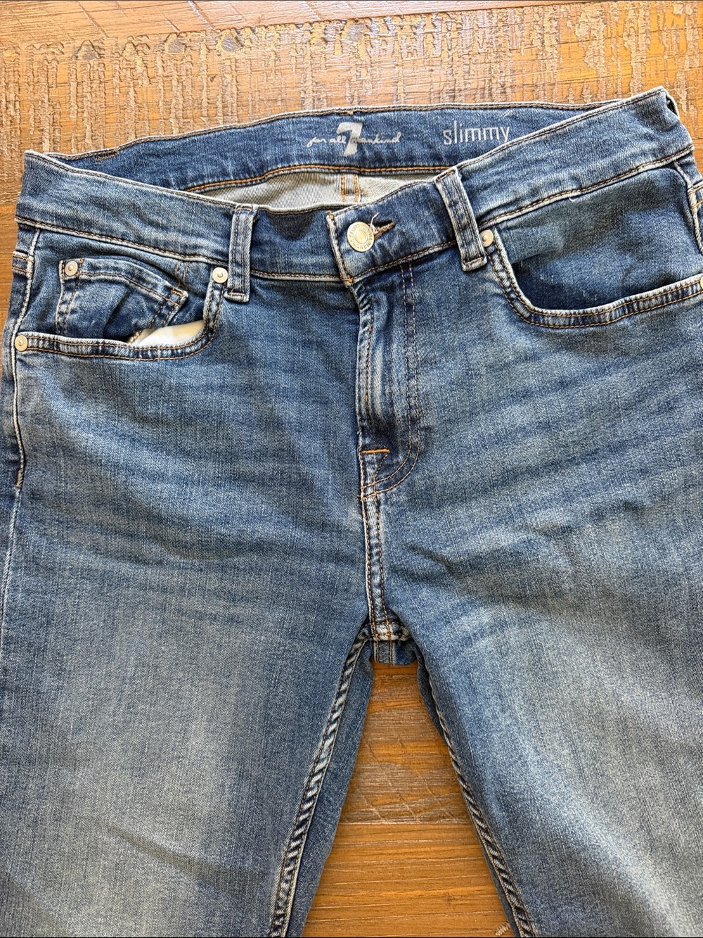 7 For All Mankind Slimmy Slim Fit Jeans - Medium Blue Wash